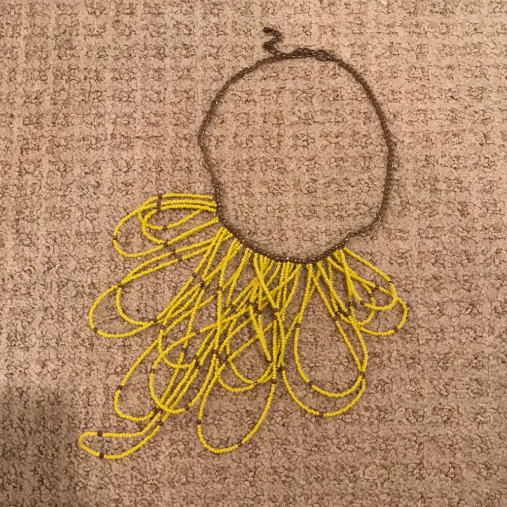 yellow and gold drop necklace